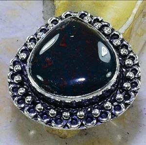 *** Sale *** New Bloodstone 925 Silver Ring.
